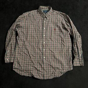 Ralph Lauren Button Down Shirt Mens XL Multicolor Plaid Blake Two Ply Cotton